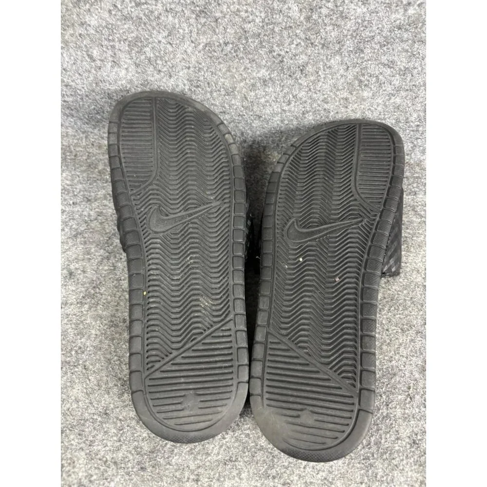 NIKE Benassi JDI Shoes Mens Size 8 Black‎ White Slide Sandals Slip On Comfort
